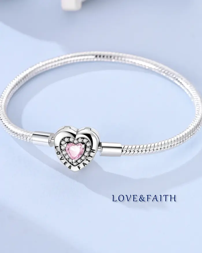 Pulseras de Plata de Ley 925 Originales con Dijes, Pulsera de Cadena de Serpiente con Cuentas de Corazón, Compatible con Dijes y Cuentas DIY para Mujer, Joyería Fina 2