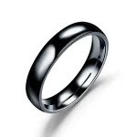 Anillo Simple de titanio de 6mm para hombres y mujeres, anillos de boda de alto pulido para prevenir alergias, regalos de joyería para dedo de pareja de acero inoxidable 6