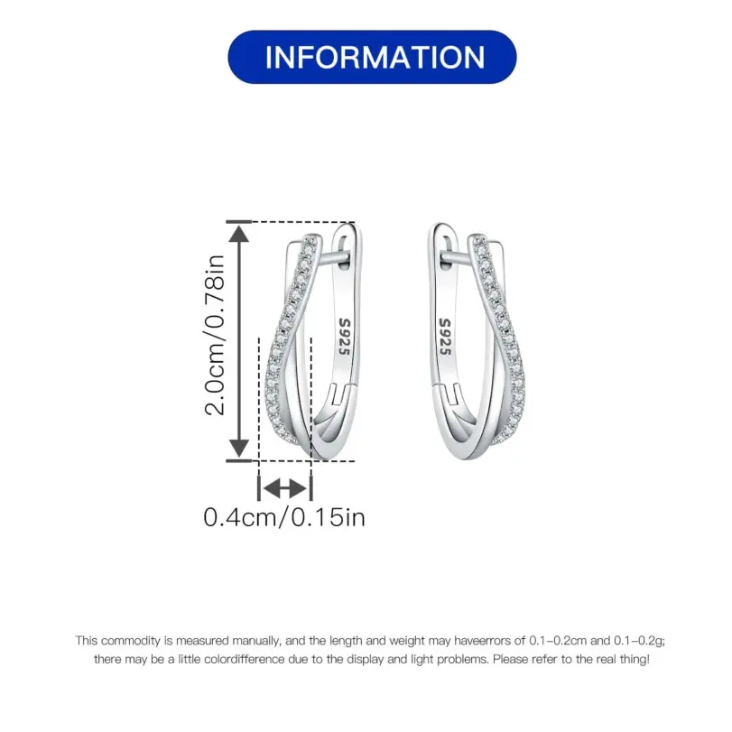 Pendientes de plata de ley 925 con forma de estrella trenzada, joyería, pendientes de aro versátiles para mujer, joyería fina, regalos de fiesta de cumpleaños 6
