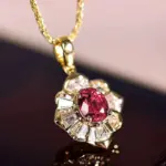 Collar con colgante de flores brillantes de lujo para mujer, accesorios de joyería de moda exquisitos, Europa y Estados Unidos 1