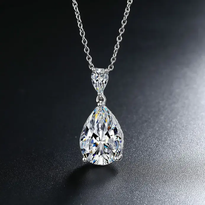 Nuevo collar de moissanita de Plata de Ley 925 VVS1, cadena con colgante de corazón, joyería fina para mujer, regalo de fiesta clásico brillante para boda 1