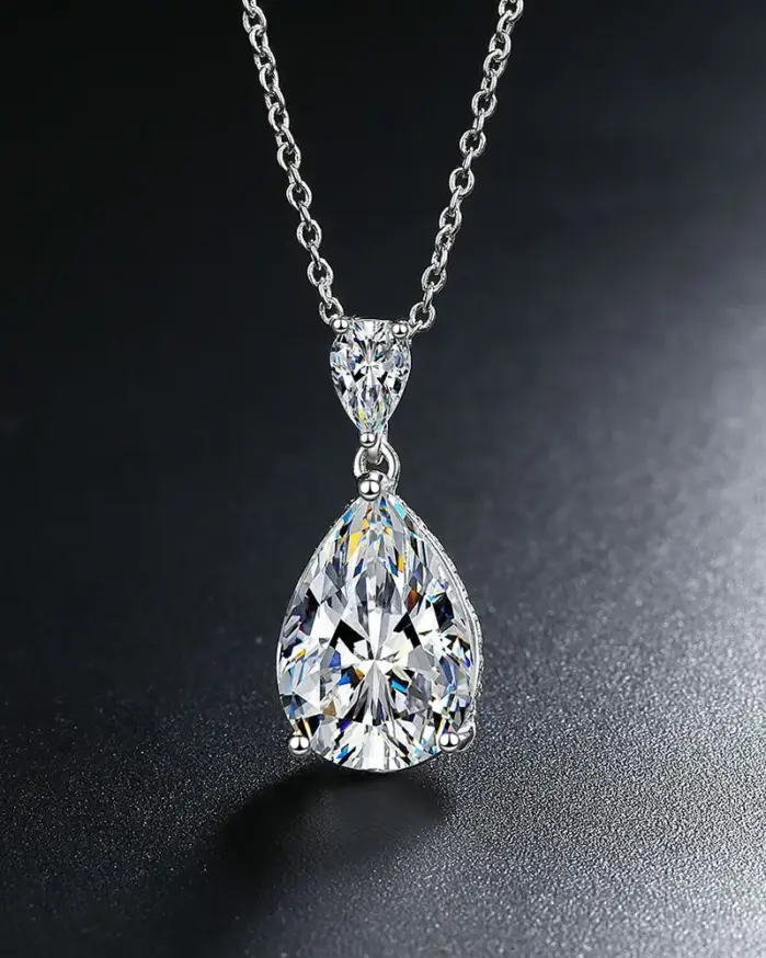 Nuevo collar de moissanita de Plata de Ley 925 VVS1, cadena con colgante de corazón, joyería fina para mujer, regalo de fiesta clásico brillante para boda 1