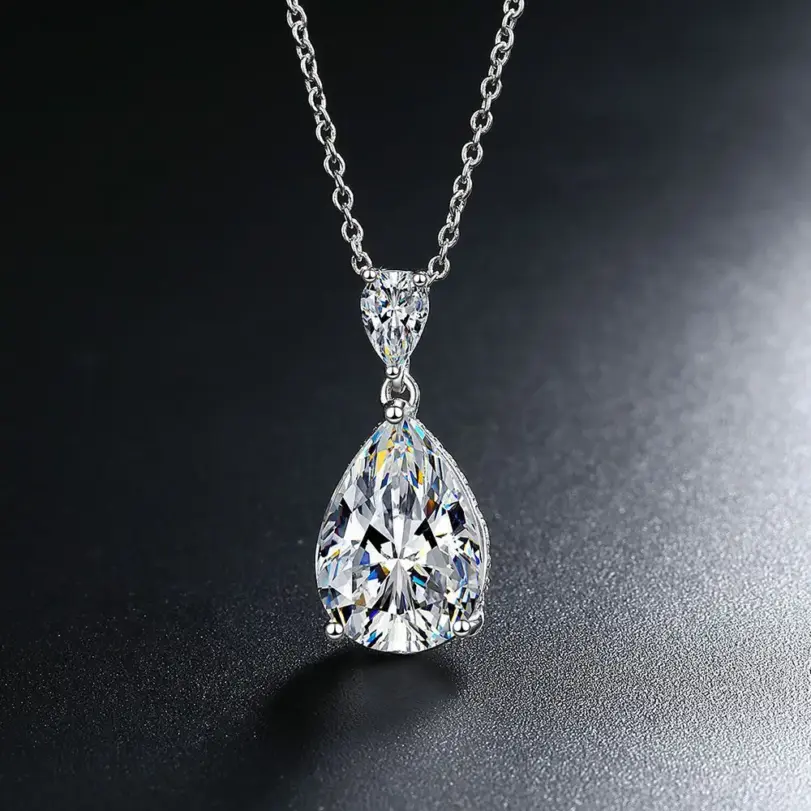 Nuevo collar de moissanita de Plata de Ley 925 VVS1, cadena con colgante de corazón, joyería fina para mujer, regalo de fiesta clásico brillante para boda 1