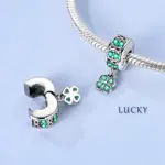 Nuevo Abalorio de plata de ley 925, colgante de trébol de cuatro hojas para pulsera Original, collar, regalos DIY para mujer 43 Nuevo Abalorio de plata de ley 925, colgante de trébol de cuatro hojas para pulsera Original, collar, regalos DIY para mujer 43