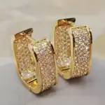 pendientes de aro ostentosos de circonia cúbica para mujer, aretes de lujo de Color dorado/plateado, joyería para mujer, envío directo 1