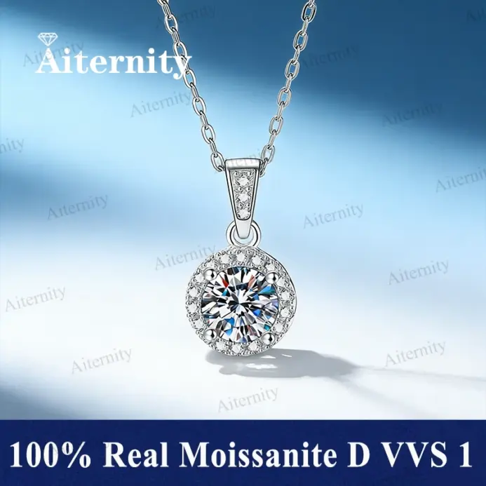 Promoción de múltiples colgantes de molino de viento de moissanita de 1,0 quilates, joyería de plata de ley 925 de boda de lujo, collar de diamantes de novia 2