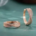 Pendientes de aro chapados en oro con circonita sintética con incrustaciones brillantes de lujo para mujer, accesorios de joyería de boda diarios exquisitos a la moda 10