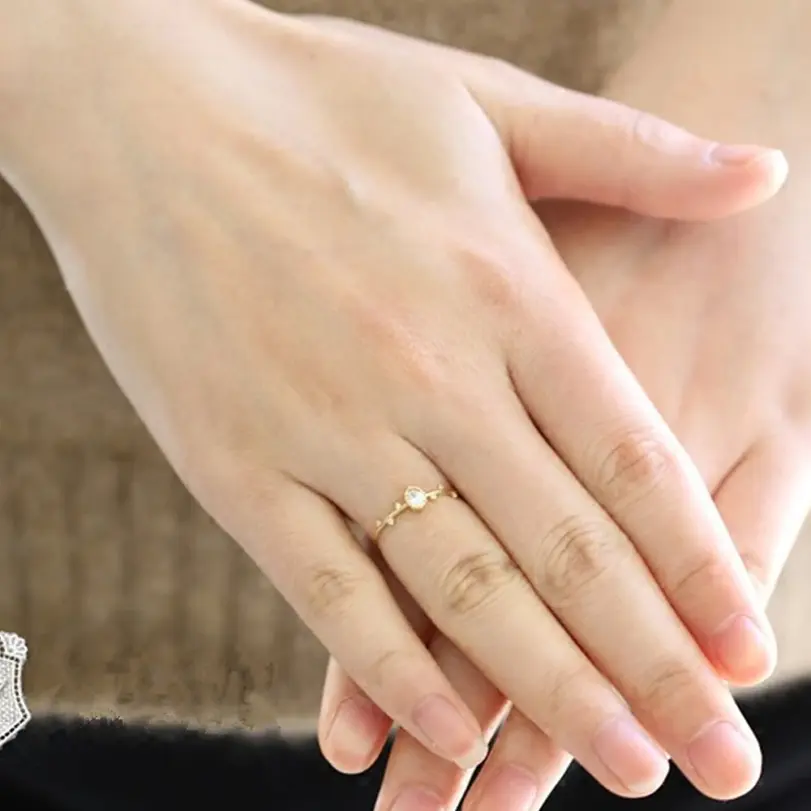 anillos finos delicados para mujer, anillos de boda de circonia cúbica de cristal con incrustaciones de Color dorado, joyería exquisita para mujer, venta al por mayor 4