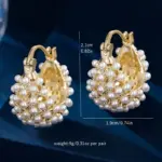 Deslumbantes pendientes de perlas artificiales, diseño de lujo premium, elegancia atemporal para un acento de oreja de moda, es adecuado para uso diario 4