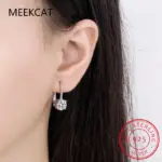 Pendientes de Aro de Oro de 18K con Moissanita de 2 Quilates y Diamantes de Laboratorio de 8mm para Mujer, Joyería Original de Plata 925, Huggies 3