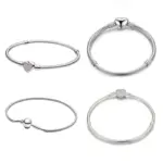 Pulsera de corazón de amor dulce de circón de Plata de Ley 925, fabricación de cuentas DIY, pulseras originales de Pan, regalo de joyería fina 17