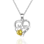 collar con colgante de corazón de Color plateado para mujer, accesorios de circonita brillante para fiesta de aniversario, joyería delicada para regalo del Día de la madre 2