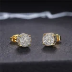 pendientes de tuerca de forma redonda para mujer, piedra CZ brillante pavimentada, Color plata/oro, joyería versátil para las orejas a la moda para todos los días 3 pendientes de tuerca de forma redonda para mujer, piedra CZ brillante pavimentada, Color plata/oro, joyería versátil para las orejas a la moda para todos los días 3