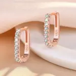 Pendientes de aro circulares de Plata de Ley 925 para mujer, pendientes de circonia de cristal de lujo a la moda, joyería versátil para fiesta y boda 3