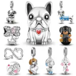 Abalorios de pulpo Kapibala y mariposa de perro bonito de Plata de Ley 925, aptos para pulsera Original Pan, brazalete, joyería DIY de alta calidad 1
