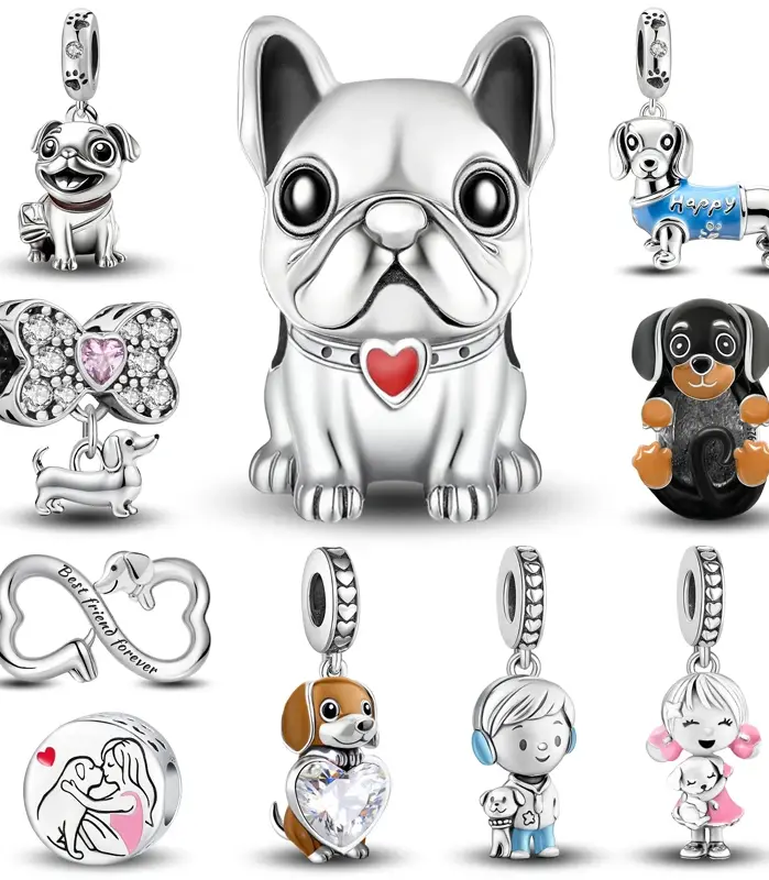 Abalorios de pulpo Kapibala y mariposa de perro bonito de Plata de Ley 925, aptos para pulsera Original Pan, brazalete, joyería DIY de alta calidad 1