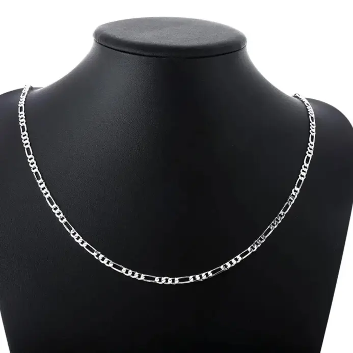 40-75cm Plata de Ley 925 16-30 pulgadas fina 4MM collares de cadena para mujer moda fiesta boda joyería regalos de navidad 2