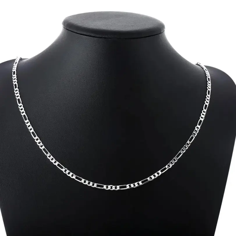 40-75cm Plata de Ley 925 16-30 pulgadas fina 4MM collares de cadena para mujer moda fiesta boda joyería regalos de navidad 2