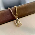 Huitan-collar con colgante de circonita Ovalada para mujer, joyería de compromiso, accesorios versátiles de Color dorado para boda 3
