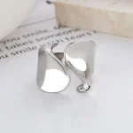 925 anillos de plata esterlina para mujer pareja minimalista hecho a mano Simple anillo abierto grande fiesta prevenir alergias joyería regalos de vacaciones 2