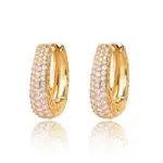 pendientes de aro huecos de Color dorado para mujer, aretes circulares de lujo con piedra CZ deslumbrante, joyería llamativa 4