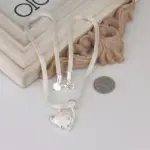 collar de plata de ley 925 con dije de corazón para boda, collar de amor para mujer, joyería de plata de 18 pulgadas de lujo Noble 5 collar de plata de ley 925 con dije de corazón para boda, collar de amor para mujer, joyería de plata de 18 pulgadas de lujo Noble 5