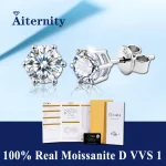 Pendientes GRA Moissanite con pluma probadora de diamantes para hombres y mujeres, pendientes de plata 925 con piedras preciosas y 2 certificados 1 Pendientes GRA Moissanite con pluma probadora de diamantes para hombres y mujeres, pendientes de plata 925 con piedras preciosas y 2 certificados 1