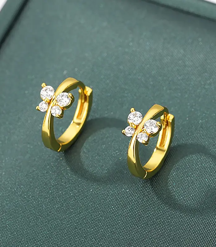 Pendientes de acero inoxidable para mujer, aretes de aro de mariposa de Color dorado a la moda, joyería de lujo para niñas 2026 1