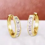 Pendientes circulares redondos de acero inoxidable chapados en Color dorado para Mujer, Pendientes de aro de circonia cúbica a la moda, Pendientes de joyería para Mujer 3