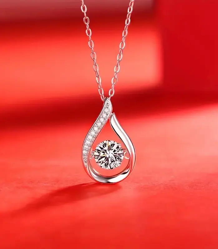 collar con colgante en forma de gota para mujer, joyería de compromiso femenina con circonita brillante, accesorios de estilo ahuecado para boda 1