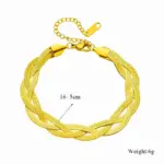 ollar de cadena de serpiente cruzada 3 en 1 para mujer y niña, pulseras de acero inoxidable 316L, conjunto de joyería impermeable a la moda, nuevo 6