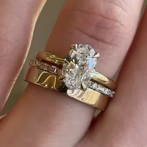 3 unids/set anillos ovalados de circonia cúbica para mujer, moda de lujo, ropa desmontable, joyería para mujer, accesorios de banda de boda nupcial 1