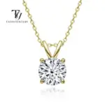 TY Plata de Ley 925, moissanita de 1-5 quilates para mujer, plata esterlina chapada en plata, Color D, collar de compromiso para boda, joyería fina 1