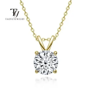 TY Plata de Ley 925, moissanita de 1-5 quilates para mujer, plata esterlina chapada en plata, Color D, collar de compromiso para boda, joyería fina 1