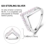 Anillos de circón en forma de corazón rosa para mujer, joyería de compromiso de boda romántica fina, anillos de Color plateado, primavera 925 23