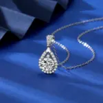 Nuevo collar de plata de ley 925, colgante exquisito de moissanita de 3 quilates para mujer, joyería de boda Noble a la moda, regalos de fiesta 3
