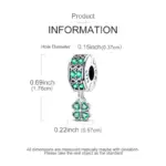 Nuevo Abalorio de plata de ley 925, colgante de trébol de cuatro hojas para pulsera Original, collar, regalos DIY para mujer 44 Nuevo Abalorio de plata de ley 925, colgante de trébol de cuatro hojas para pulsera Original, collar, regalos DIY para mujer 44