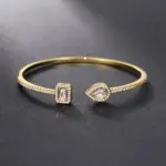 Huitan-pulsera de circonia cúbica para mujer, brazalete de lujo verde/blanco/azul, joyería de mano femenina de buena calidad, envío directo 2022 6