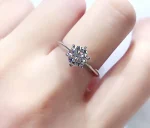 Anillo de moissanita Real para mujer, sortija de 6 puntas D VVS1, pluma de prueba de diamante, tamaño ajustable, S925, plata, certificado GRA, anillos de boda 5 Anillo de moissanita Real para mujer, sortija de 6 puntas D VVS1, pluma de prueba de diamante, tamaño ajustable, S925, plata, certificado GRA, anillos de boda 5