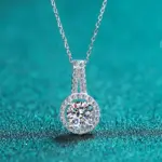 collar de moissanita de 1ct, 2ct, 5ct, Plata de Ley 925 con colgante brillante de diamante de laboratorio chapado en oro blanco GRA 3