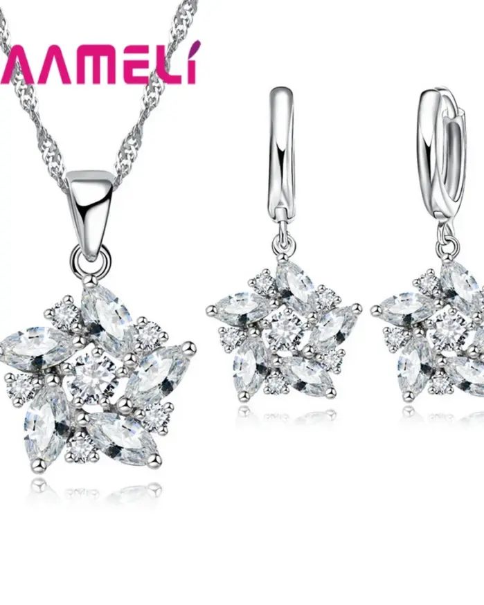 Collar con colgante de Color plata esterlina 925, pendientes, estilo étnico romántico, forma de molino de viento, piedra de cristal colorida/blanca para niña 2