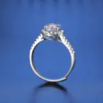 Anillo de moissanita Real para mujer, anillos de boda con certificado D VVS1, pluma de prueba de diamante, tamaño ajustable, S925, plata, GRA, 100% 6