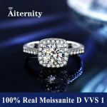 Anillo de moissanita 100% Real D VVS1, pluma de prueba de diamante de paso, tamaño ajustable, plata S925, certificado GRA, anillos de boda para mujer 2