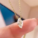 collar de estilo simple con circonita marquesa para mujer, accesorios para ceremonia de compromiso, joyería de lujo de Color dorado para boda 4