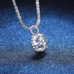 NeeTim-collar con colgante de moissanita de 2 quilates, de plata de ley S925, para fiesta, boda, laboratorio, collares de gemas de diamante para mujer con certificado 2