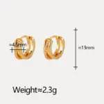 Pendientes de aro de circonio de doble capa de acero inoxidable para mujeres y niñas, pendientes Punk elegantes, estilo de tuerca, regalos de joyería de moda para fiesta 6
