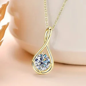 collar con colgante para mujer, Circonia cúbica brillante con incrustaciones, Color plateado/dorado, accesorios de moda diarios para fiesta de boda 1