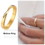 Anillo Mobius fino de 3mm para mujer, anillo de boda Mobius giratorio de acero inoxidable, Gitfs de amor infinito 1