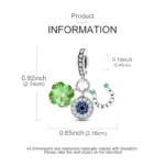 Nuevo Abalorio de plata de ley 925, colgante de trébol de cuatro hojas para pulsera Original, collar, regalos DIY para mujer 39 Nuevo Abalorio de plata de ley 925, colgante de trébol de cuatro hojas para pulsera Original, collar, regalos DIY para mujer 39