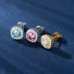 Pendientes tipo botón de plata fina GRA Moissanite S925 para mujeres y hombres con 2 certificados, pluma de prueba de diamante, joyería fina 4